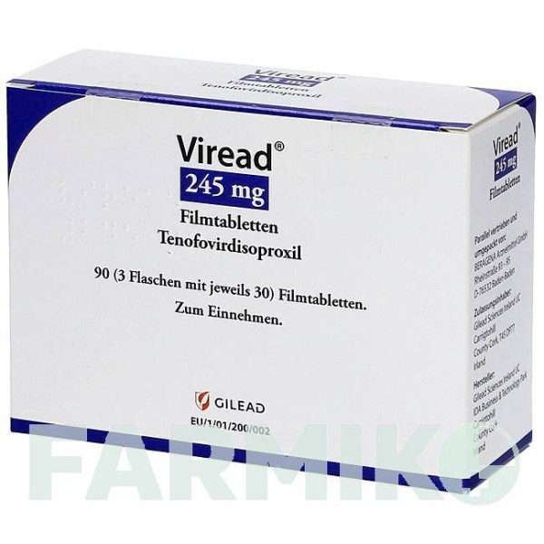 ВИРЕАД (VIREAD) 245 мг таблетки 3x30 шт - Тенофовир DOCPHARM