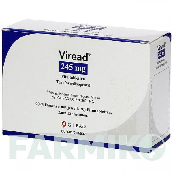 ВИРЕАД (VIREAD) 245 мг таблетки 3x30 шт - Тенофовир KOHLPHARMA