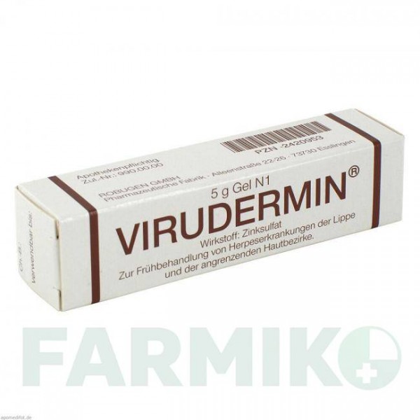 ВИРУДЕРМИН (VIRUDERMIN) гель 5 г - Цинка сульфат ROBUGEN