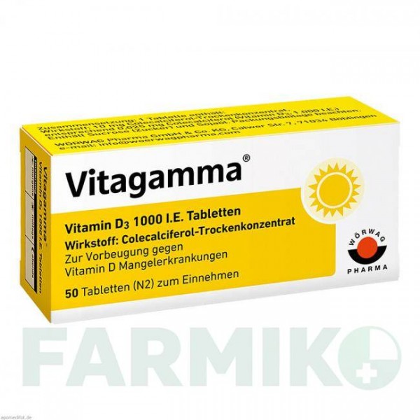 ВІТАГАММА (VITAGAMMA) 1000 МО таблетки 50 шт - Колекальциферол WORWAG PHARMA