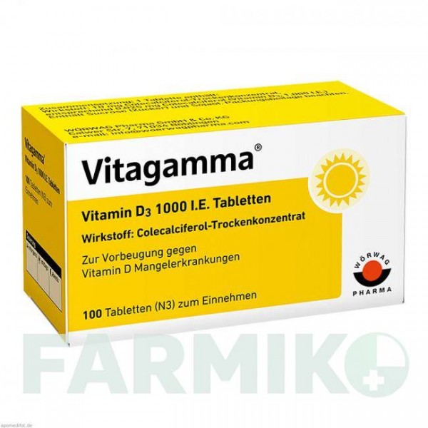 ВІТАГАММА (VITAGAMMA) 1000 МО таблетки 100 шт - Колекальциферол WORWAG PHARMA