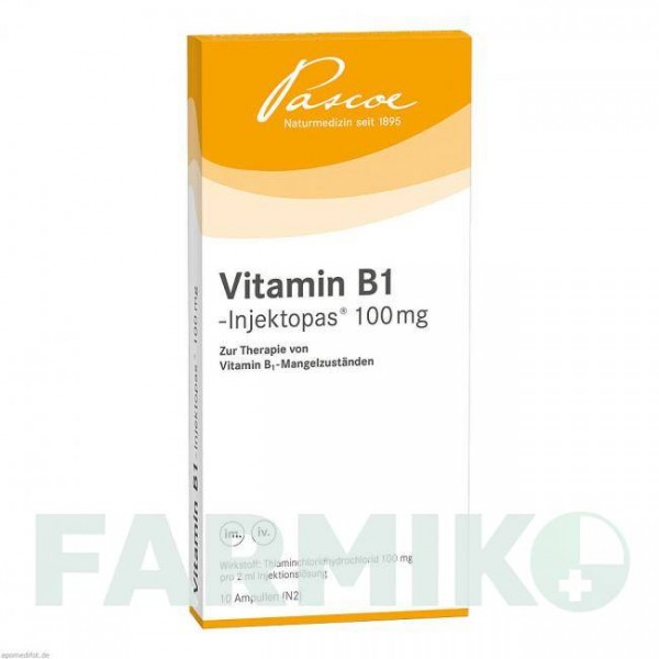 ВІТАМІН B1 (VITAMIN B1) 100 мг розчин 10x2 мл - Вітамін B1 (Тіамін) PASCOE