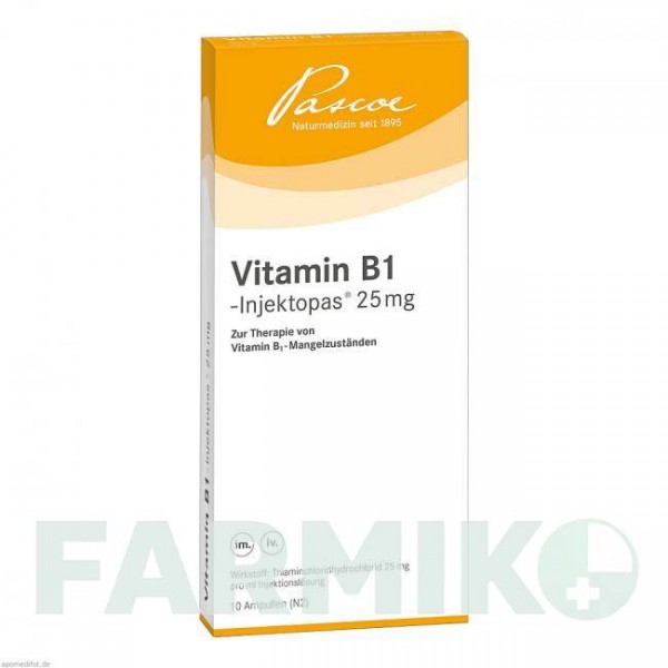 ВІТАМІН B1 (VITAMIN B1) 25 мг розчин 10x1 мл - Вітамін B1 (Тіамін) PASCOE