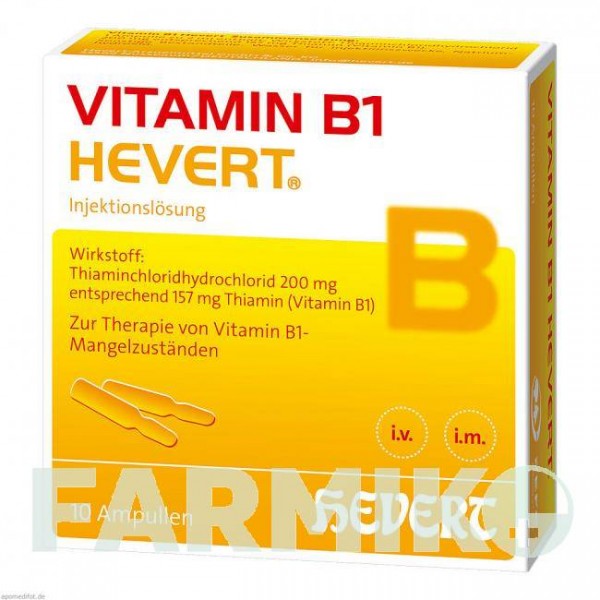 ВІТАМІН B1 (VITAMIN B1) ампули 10 шт - Вітамін B1 (Тіамін) HEVERT