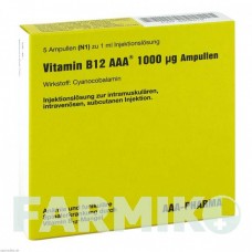 ВІТАМІН B12 (VITAMIN B12) 1000 мкг ампули 5x1 мл - Вітамін B12 (Ціанокобаламін) AAA - PHARMA