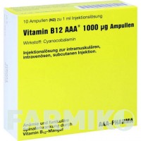 ВІТАМІН B12 (VITAMIN B12) 1000 мкг ампули 10x1 мл - Вітамін B12 (Ціанокобаламін) AAA - PHARMA