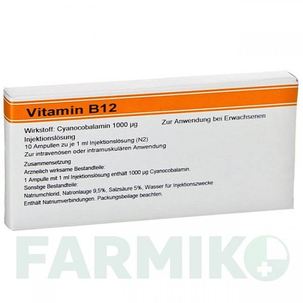 ВІТАМІН B12 (VITAMIN B12) 1000 мкг ампули 50x1 мл - Вітамін B12 (Ціанокобаламін) MEDPHANO