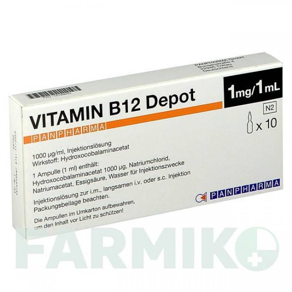 ВИТАМИН B12 (VITAMIN B12) 1000 мкг/мл раствор 10x1 мл - Витамин B12 (Гидроксокобаламин) PANPHARMA