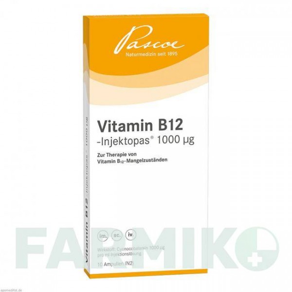 ВИТАМИН B12 (VITAMIN B12) 1000 мкг раствор 10x1 мл - Витамин B12 (Цианокобаламин) PASCOE
