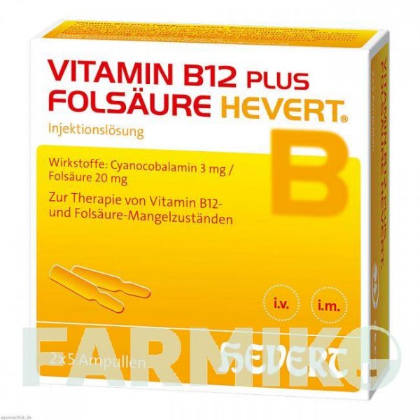 ВИТАМИН B12 (VITAMIN B12) 2 мл ампулы 2x5 шт - Витамин B12 (Цианокобаламин), Другое HEVERT