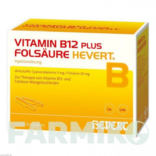 ВИТАМИН B12 (VITAMIN B12) 2 мл ампулы 2x20 шт - Витамин B12 (Цианокобаламин), Другое HEVERT