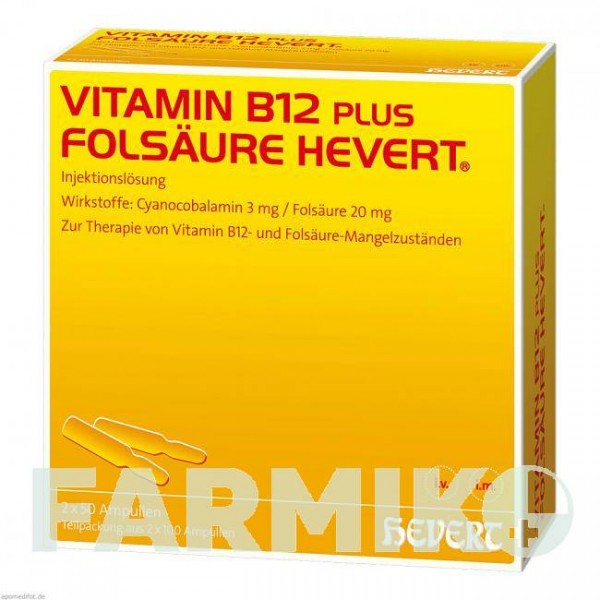ВИТАМИН B12 (VITAMIN B12) 2 мл ампулы 2x100 шт - Витамин B12 (Цианокобаламин), Другое HEVERT