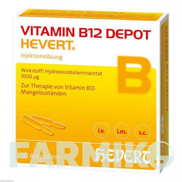 ВИТАМИН B12 (VITAMIN B12) ампулы 10 шт - Витамин B12 (Гидроксокобаламин) HEVERT