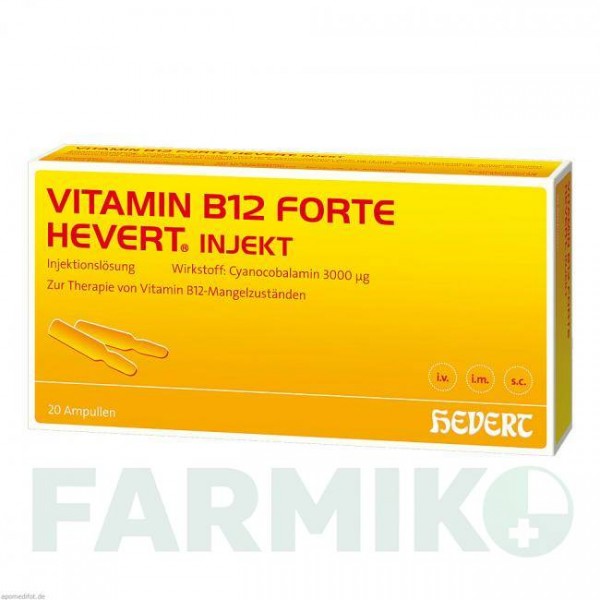ВІТАМІН B12 (VITAMIN B12) ампули 20x2 мл - Вітамін B12 (Ціанокобаламін) HEVERT