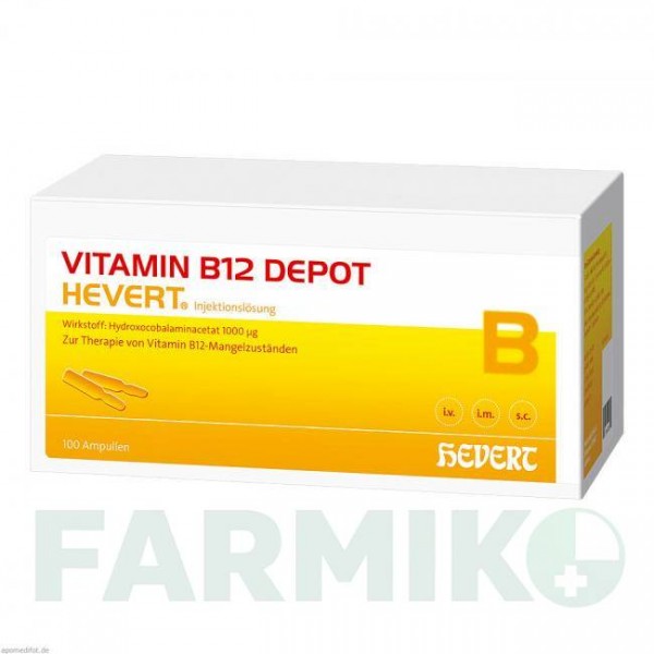 ВИТАМИН B12 (VITAMIN B12) ампулы 100 шт - Витамин B12 (Гидроксокобаламин) HEVERT