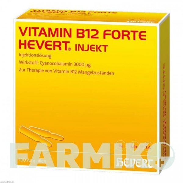 ВИТАМИН B12 (VITAMIN B12) ампулы 100x2 мл - Витамин B12 (Цианокобаламин) HEVERT