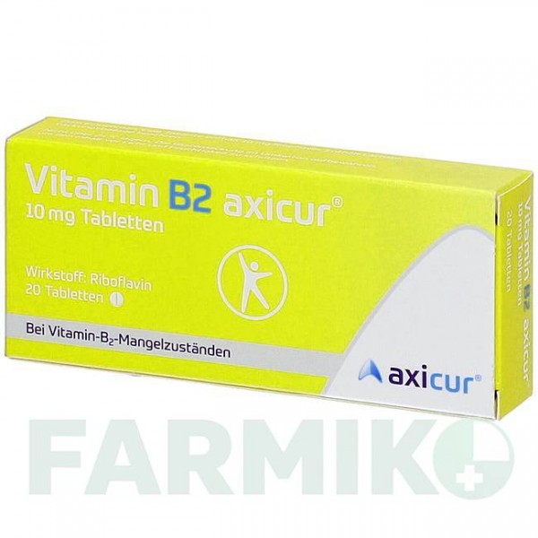 ВИТАМИН B2 (VITAMIN B2) 10 мг таблетки 20 шт - Витамин B2 (Рибофлавин) AXICORP PHARMA