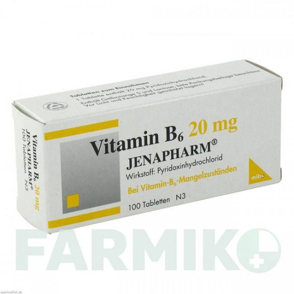 ВИТАМИН B6 (VITAMIN B6) 20 мг таблетки 100 шт - Витамин B6 (Пиридоксин) MIBE
