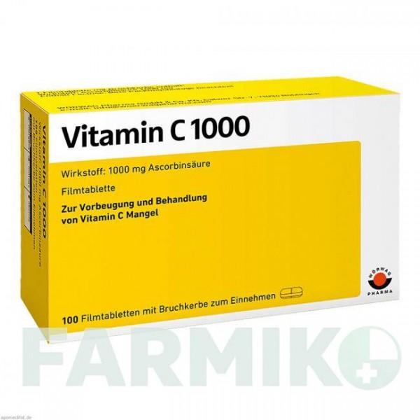 ВИТАМИН C (VITAMIN C) 1000 таблетки 100 шт - Витамин C (Аскорбиновая кислота) WORWAG PHARMA