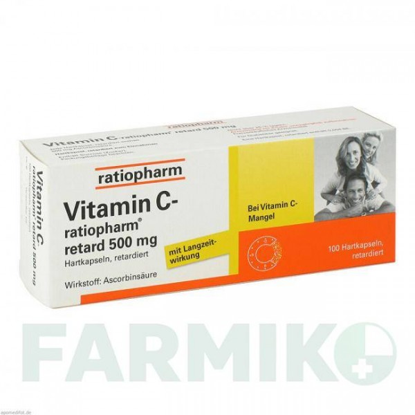 ВІТАМІН C (VITAMIN C) 500 мг капсули 100 шт - Вітамін C (Аскорбінова кислота) RATIOPHARM