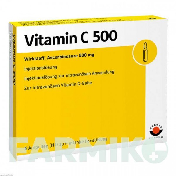 ВІТАМІН C (VITAMIN C) 500 ампули 5x5 мл - Вітамін C (Аскорбінова кислота) WORWAG PHARMA
