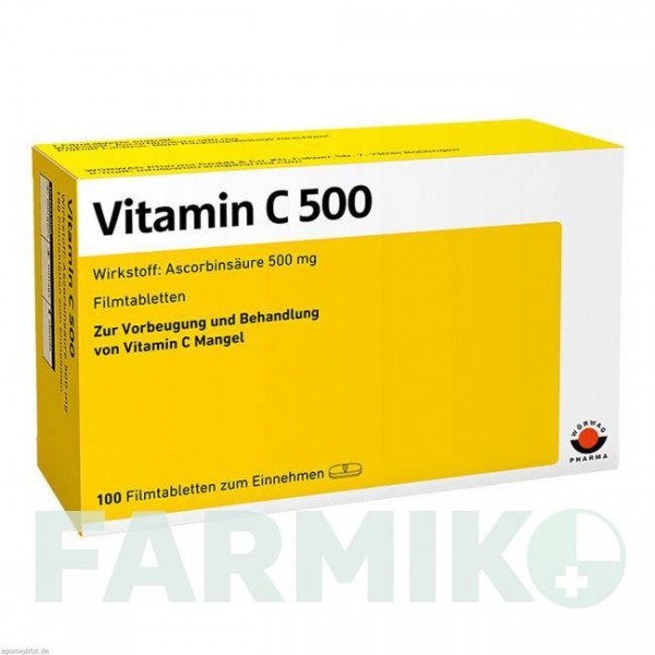 ВИТАМИН C (VITAMIN C) 500 таблетки 100 шт - Витамин C (Аскорбиновая кислота) WORWAG PHARMA