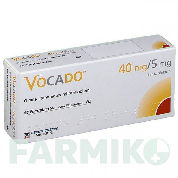 ВОКАДО (VOCADO) 40 мг/5 мг таблетки 56 шт - Олмесартан, Амлодипин BERLIN-CHEMIE