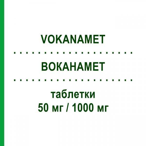 ВОКАНАМЕТ (VOKANAMET) 50 мг/1000 мг таблетки 60 шт - Метформин, Канаглифлозин LABORATORI GUIDOTTI