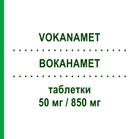 ВОКАНАМЕТ (VOKANAMET) 50 мг/850 мг таблетки 60 шт - Метформин, Канаглифлозин LABORATORI GUIDOTTI