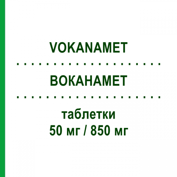 ВОКАНАМЕТ (VOKANAMET) 50 мг/850 мг таблетки 60 шт - Метформин, Канаглифлозин LABORATORI GUIDOTTI