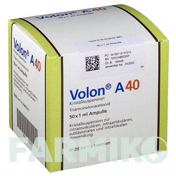 ВОЛОН (VOLON) 40 ампулы 50x1 мл - Триамцинолон депо DERMAPHARM