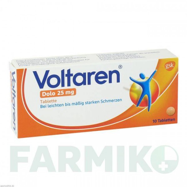 ВОЛЬТАРЕН (VOLTAREN) 25 мг таблетки 10 шт - Диклофенак GLAXOSMITHKLINE