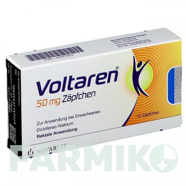 ВОЛЬТАРЕН (VOLTAREN) 50 мг суппозитории 10 шт - Диклофенак NOVARTIS