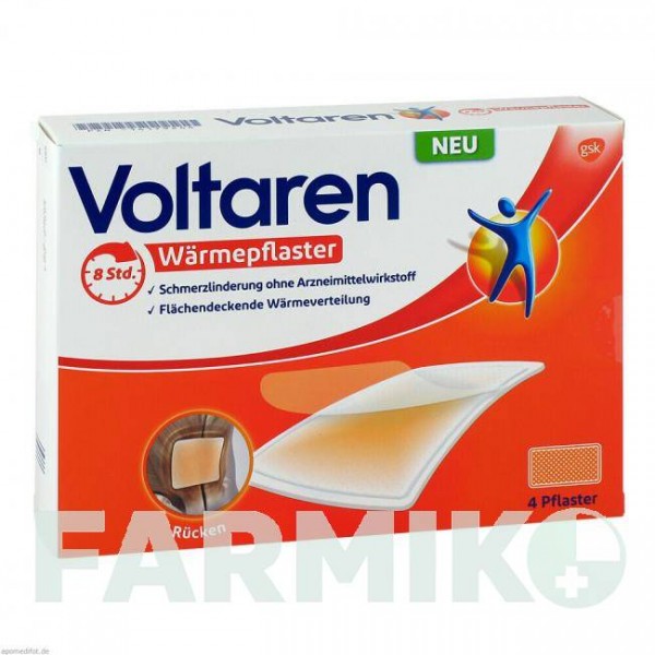 ВОЛЬТАРЕН (VOLTAREN) пластырь 4 шт - Диклофенак GLAXOSMITHKLINE