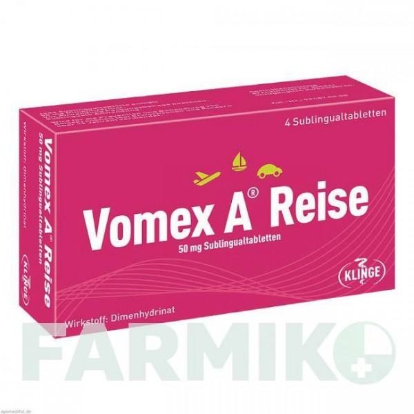 ВОМЕКС (VOMEX) 50 мг таблетки 4 шт - Дименгидринат KLINGE PHARMA