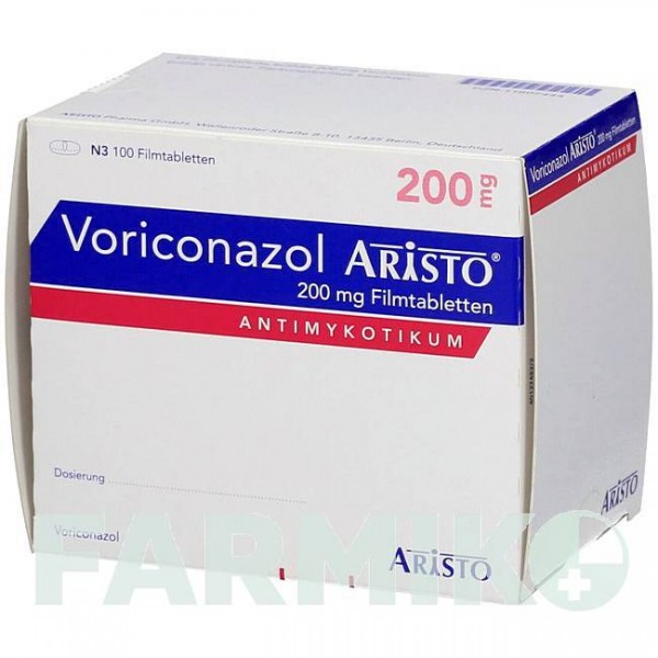 ВОРИКОНАЗОЛ (VORICONAZOL) 200 мг таблетки 50 шт - Вориконазол ARISTO PHARMA