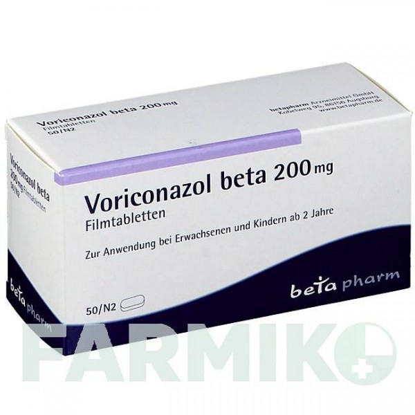 ВОРИКОНАЗОЛ (VORICONAZOL) 200 мг таблетки 50 шт - Вориконазол BETAPHARM