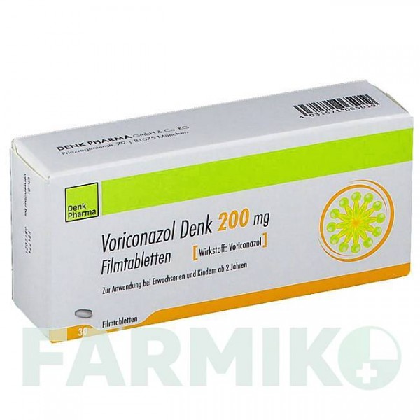 ВОРИКОНАЗОЛ (VORICONAZOL) 200 мг таблетки 30 шт - Вориконазол DENK PHARMA