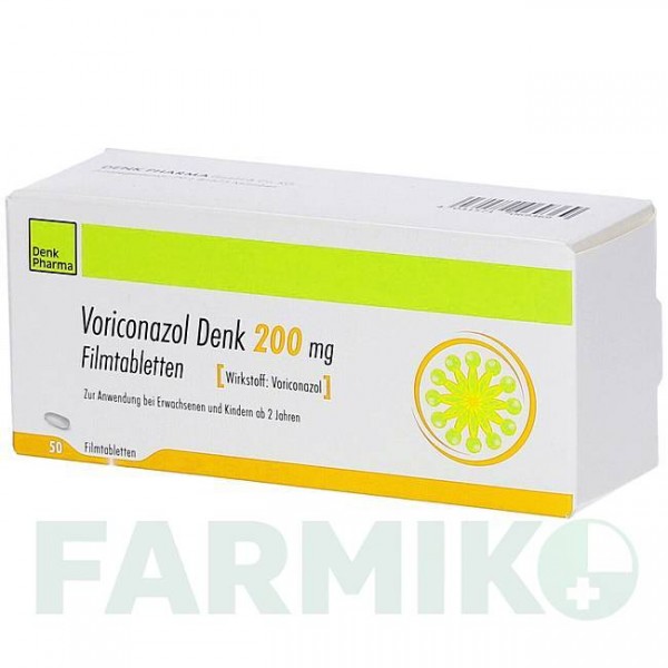 ВОРИКОНАЗОЛ (VORICONAZOL) 200 мг таблетки 50 шт - Вориконазол DENK PHARMA