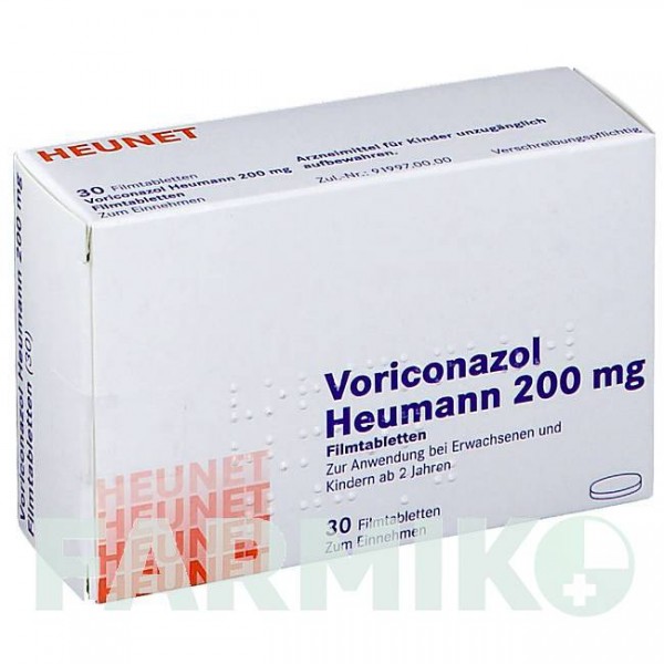 ВОРИКОНАЗОЛ (VORICONAZOL) 200 мг таблетки 30 шт - Вориконазол HEUNET PHARMA