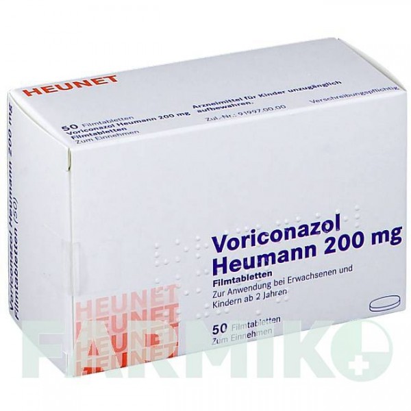ВОРИКОНАЗОЛ (VORICONAZOL) 200 мг таблетки 50 шт - Вориконазол HEUNET PHARMA