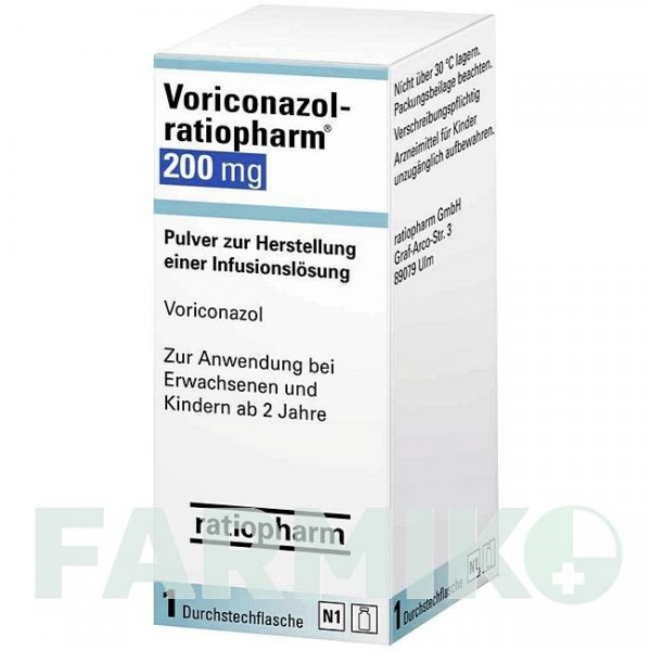 ВОРИКОНАЗОЛ (VORICONAZOL) 200 мг порошок 1 шт - Вориконазол RATIOPHARM