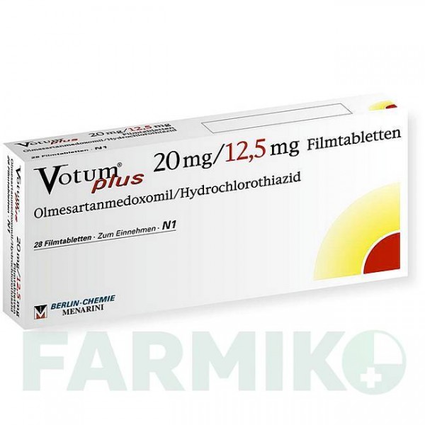 ВОТУМ (VOTUM) 20/12,5 мг таблетки 28 шт - Олмесартан, Гідрохлоротіазид BERLIN-CHEMIE
