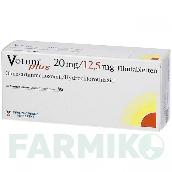 ВОТУМ (VOTUM) 20/12,5 мг таблетки 98 шт - Олмесартан, Гидрохлоротиазид BERLIN-CHEMIE