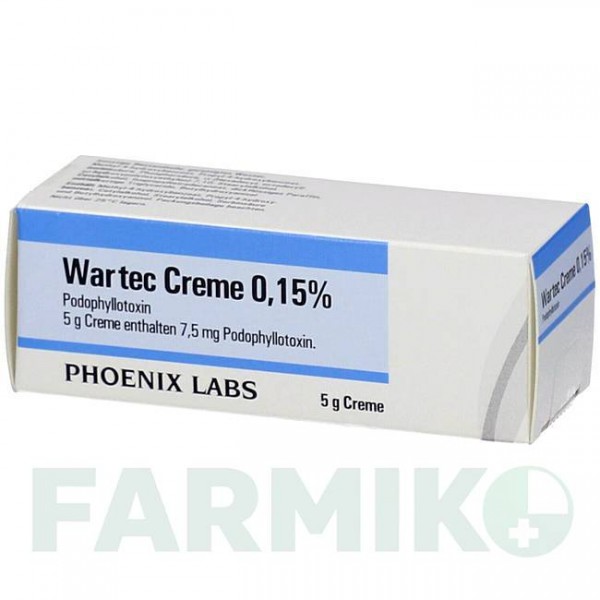 ВАРТЕК (WARTEC) 0,15% крем 5 г - Подофиллотоксин PHOENIX LABS