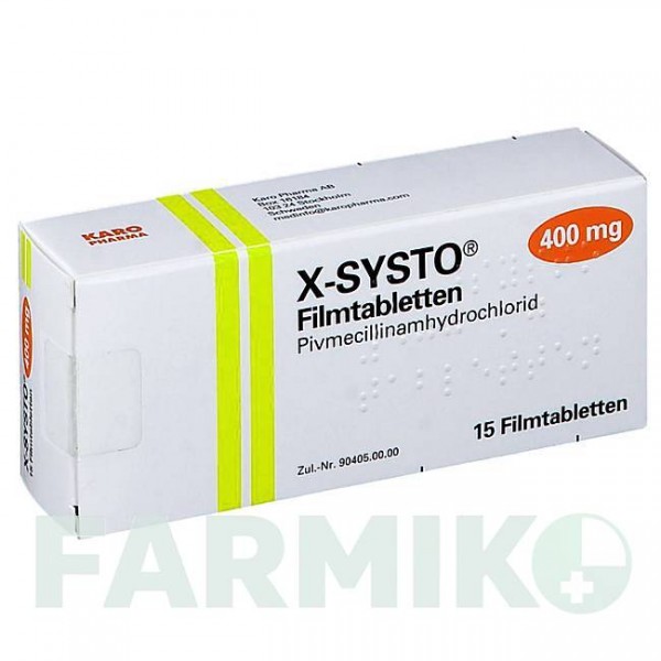 КСИСТО (X SYSTO) 400 мг таблетки 15 шт - Пивмециллинам KARO PHARMA