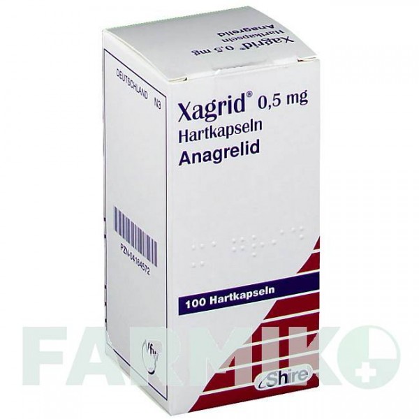 КСАГРІД (XAGRID) 0,5 мг капсули 100 шт - Анагрелід TAKEDA