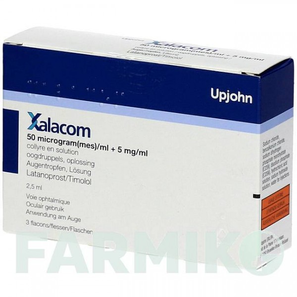 КСАЛАКОМ (XALACOM) капли 3x2,5 мл - Тимолол, Латанопрост KOHLPHARMA