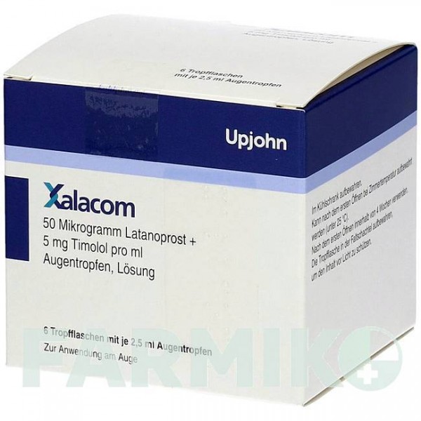 КСАЛАКОМ (XALACOM) капли 6x2,5 мл - Тимолол, Латанопрост KOHLPHARMA