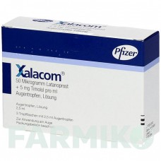 КСАЛАКОМ (XALACOM) капли 3x2,5 мл - Тимолол, Латанопрост VIATRIS